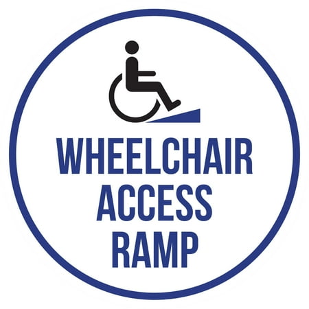 Wells Signed Photo Wheelchair Access Ramp Disability Business Commercial Safety Warning Round Sign - 12 Inch ()
