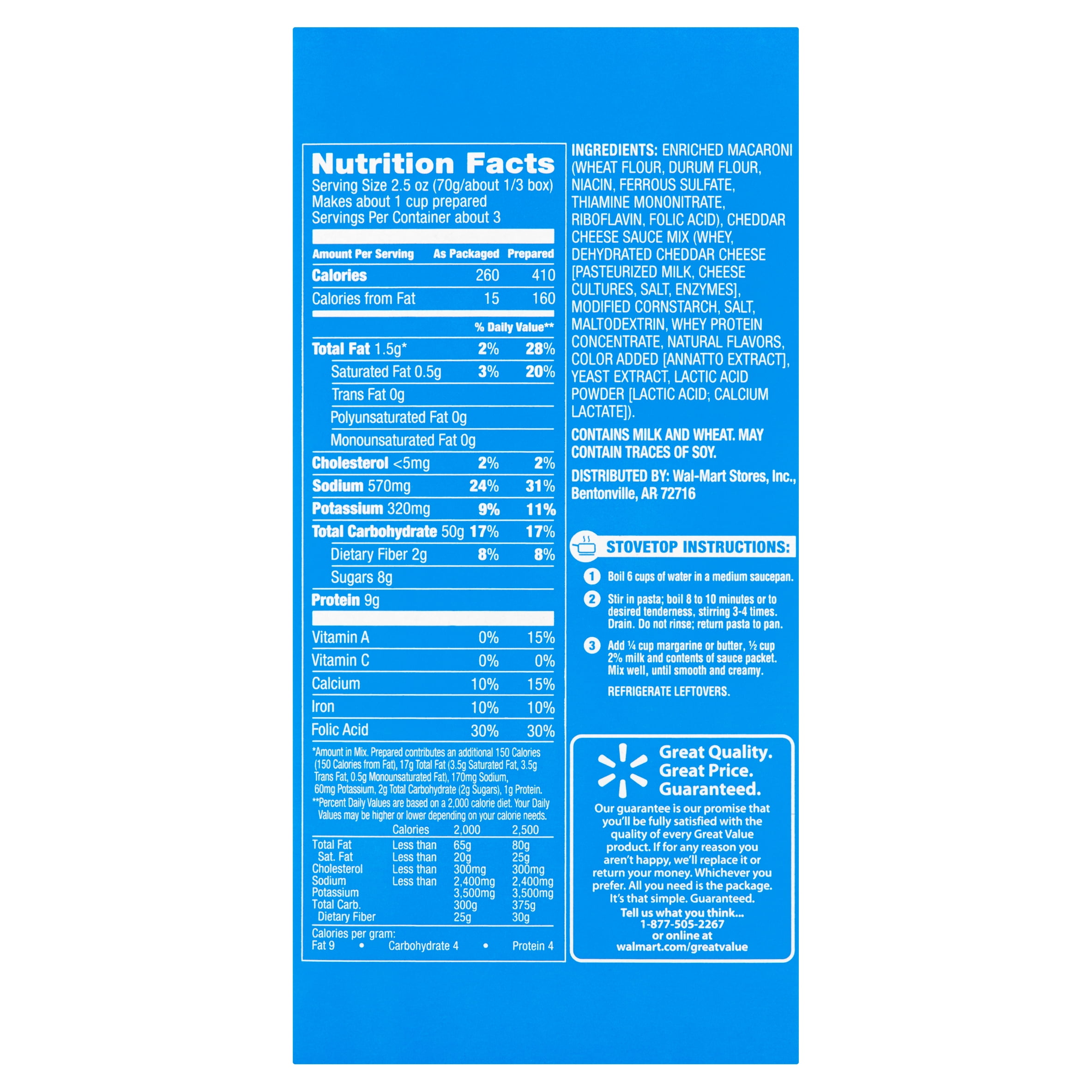 Great Value Macaroni And Cheese Nutritional Information Besto Blog