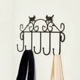 thumbnail image 3 of 1 perchero de pared con diseño de gato, de hierro negro, para puerta, para casa, hotel (negro), 3 of 5
