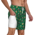 thumbnail image 3 of Picia Milk Tea pattern Mens Swim Trunks with Compression Liner Stretch Beach Shorts Quick Dry with Zipper Pockets No-Chafing Board Shorts-X-Large, 3 of 9