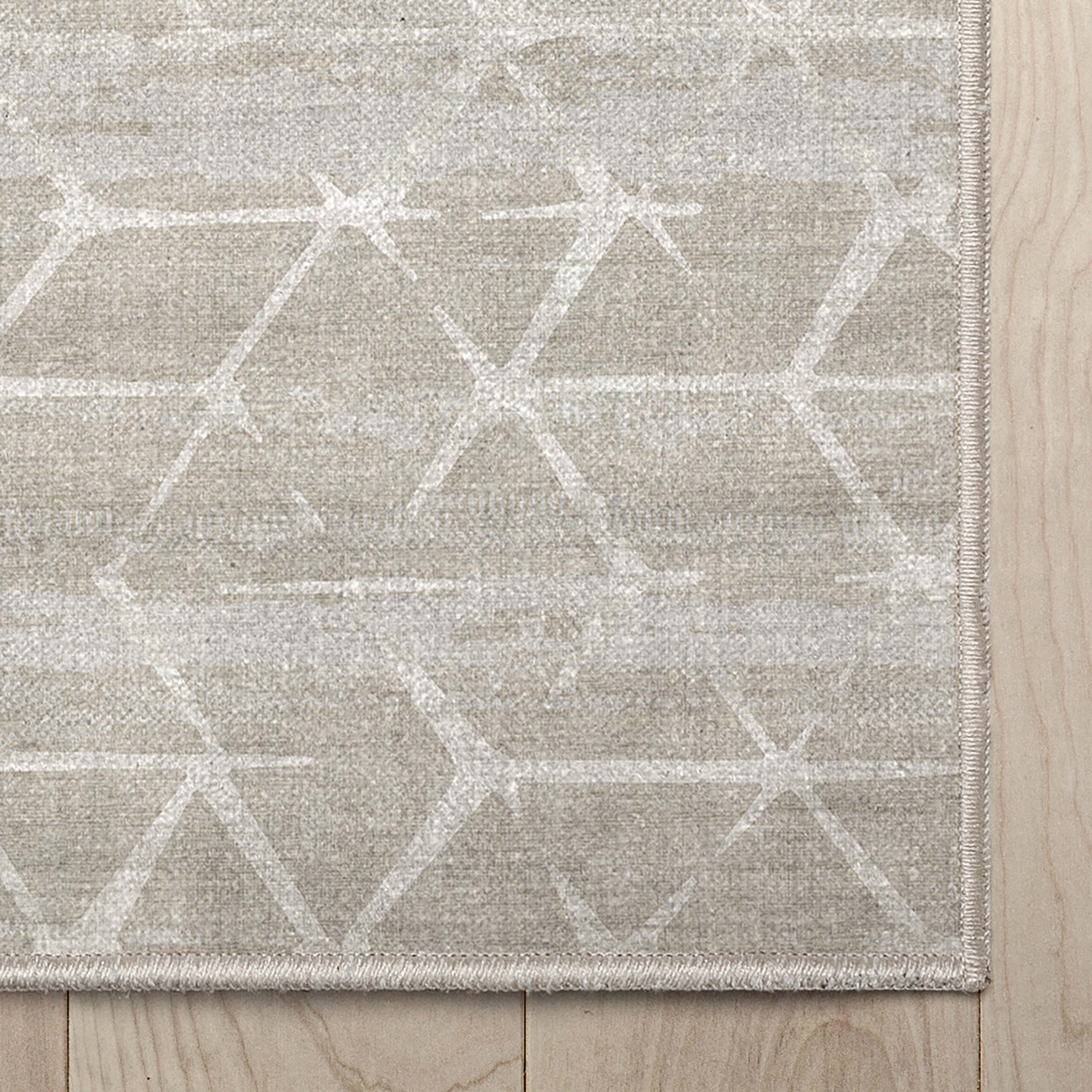 Well Woven Abstract Kintsugi Modern Geometric Flat-Weave Beige 5'3" x 7'3" Area Rug