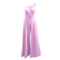 thumbnail image 5 of QUYUON Elegant Jumpsuits for Women Dressy Wedding Guest Ladies Rompers and Jumpsuits Casual Loose Wide Leg Jumpsuits Sleeveless V Neck Evening Party Formal Jumpsuits Back Lace up Style J165, Purple L, 5 of 9