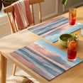 thumbnail image 4 of Beach Ocean Placemats Set of 6 Sunset Scenery Seashore Horizon Summer Place Mats Indoor Wipeable Table Mats Washable Cloth Dining Table Placemats for Kitchen Holiday Party Home Decor 13x19 Inch, 4 of 9