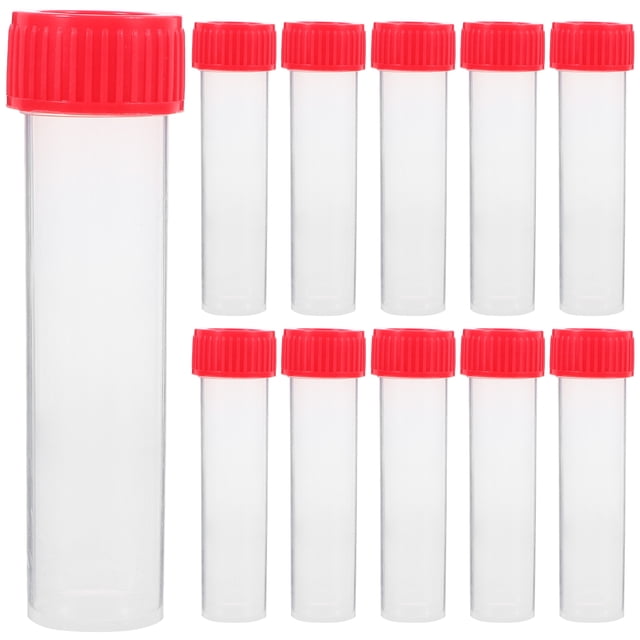Miangastore 30 Pcs Plastic Sample Containers with Screw Caps for Storing Liquids and Powders Portable Sample Tubes Laboratory Test Tubes 30ml