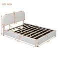 thumbnail image 4 of Full Size Lift Up Storage Bed Frame with Hydraulic Storage System, Teddy Fleece Upholstered Platform Bed with Headboard for Bedroom, No Spring Box Needed, White, 4 of 7