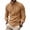 Brown*, variant on RUTAYY Men's Shirts Casual Fashion Solid Color Long Sleeve with Drawstring Stand Collar Stylish Tops Work Holiday Blouse