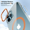 thumbnail image 5 of Magnetic for iPhone 12 Pro Max Clear Case Compatible with Magsafe Military-Grade Protection Shockproof Phone Bumper,Anti-Scratch Drop Proof Anti-Fingerprint Clear Hard Back Cover Back,Orange, 5 of 9