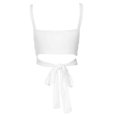 thumbnail image 5 of MESSUEN Camisole Tops for Women Halter Going Out Tops V-neck Crop Deep V Neck Vest Kink Elastic Lace Up Sleeveless Halter Top for Women Summer Casual Summer Outfits for Women White L, 5 of 6