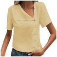 thumbnail image 1 of Birdeem Chemise Femme d'Été Surdimensionnée Coupe Ample Chemise Femme Rétro de Bureau Unie Coton Froissée Manches Courtes, 1 of 7