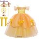 thumbnail image 1 of Girls Belle Princess Dress Disney Kids Summer Cosplay Costume Beauty and the Beast Clothing with Stick Crown Birthday Party Gift6T(130) Gao Jinjia LED, 1 of 2