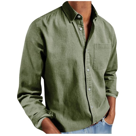 Chiccall Mens Dress Shirts Long Sleeve Business Casual Work Shirt with Pocket
