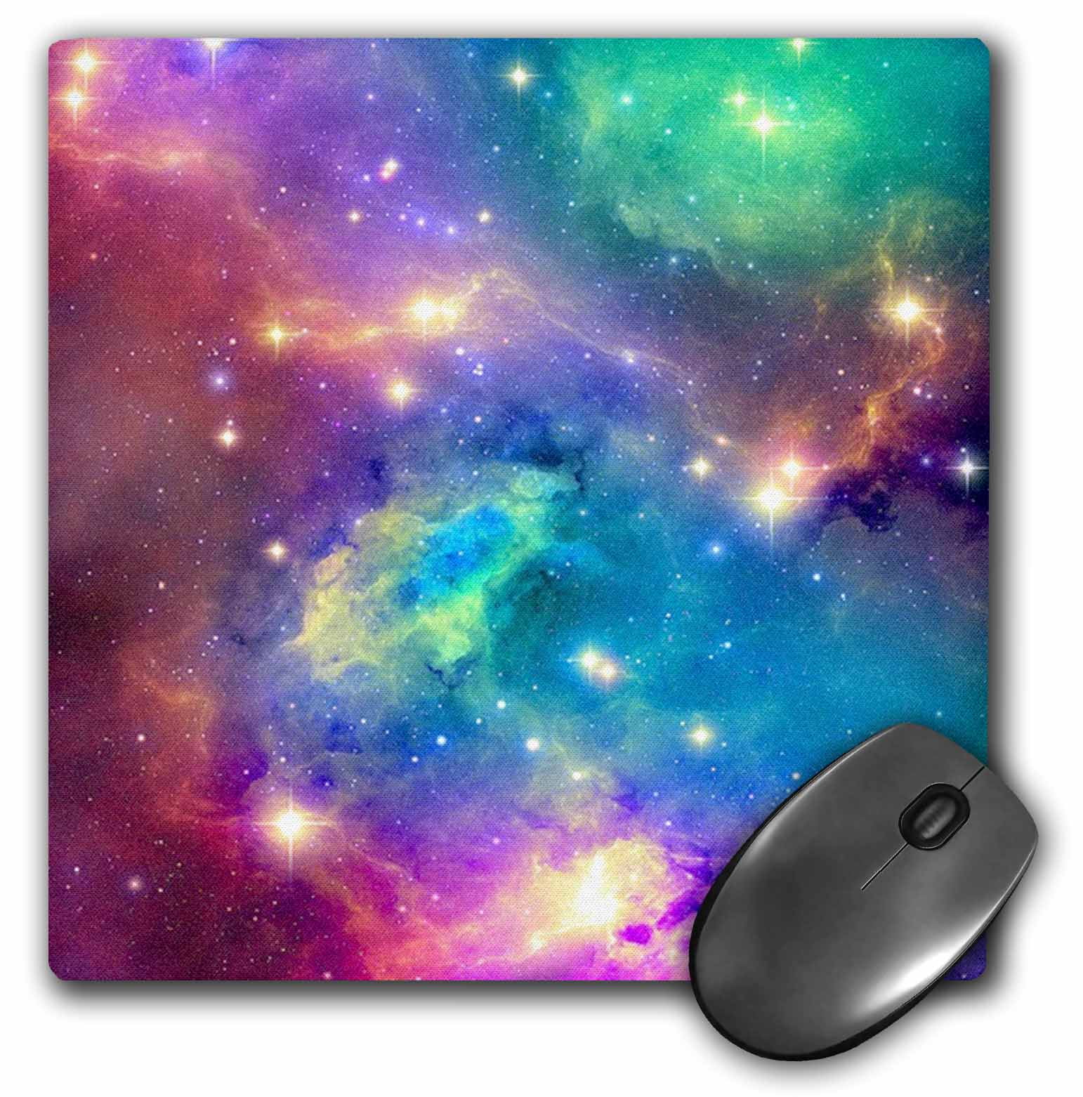 3dRose Colorful Galaxy, Mouse Pad, 8 by 8 inches