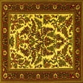 thumbnail image 1 of Ahgly Company Machine Washable Indoor Square Persian Yellow Traditional Area Rugs, 8' Square, 1 of 4