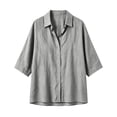 thumbnail image 6 of Dagugfen Button down Shirts for Women 3/4 Sleeve Collared Neck Breathable Lightweight Daily Wear Casual Shirts, 6 of 8