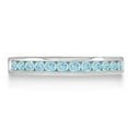 thumbnail image 2 of Aquamarine Channel-Set Semi-Eternity Ring Band 14k White Gold (0.40ct), 2 of 3