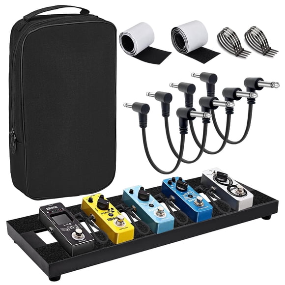 Pedalera de guitarra GOGHOST pequeña de 38 x 14,5 x 3 cm con accesorios
