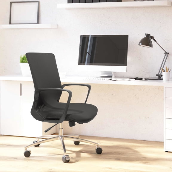ETEREAUTY Black Chair Protector Cover Stretchable Slipcover for Office Computer Chairs