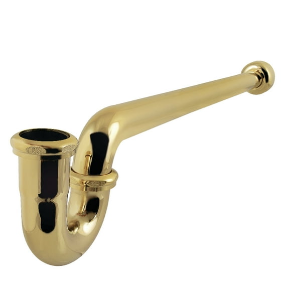 Kingston Brass CC6242 1-1/4" (or 1-1/2") x 1-1/2" P-Trap with Box Flange, 19" Length, 18 Gauge, Polished Brass