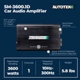 thumbnail image 4 of Autotek Street Machine 3600 Watt Monoblock Car Audio Amplifier with Bass Knob, Equalizer, 4 of 10