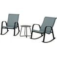 thumbnail image 6 of Grand Patio 3-Piece Patio Bistro Set, Outdoor Furniture Sling Rocking Chairs with Round Steel Side Table for Patio, Porch, Balcony, Living Room, Blue, 6 of 9