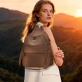 thumbnail image 3 of PU Leather Backpack Purse for Women , 12.6X9.84 inch Convertible Backpack, 2 in 1 Shoulder Crossbody Bag, Multipurpose Design Handbag, Multi Zipper Casual Daypack, Fashion Travel Backpack Handbag, 3 of 4