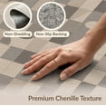 thumbnail image 6 of ODIKA 8'x10' Beige Geometric Checkerboard Tufted Design Washable Area Rug Contemporary Modernist Grid Layout With Rounded Corner for Dining Room, Large Office, Lounge, Non-Slip Chair-Friendly Mat, 6 of 7
