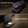 thumbnail image 5 of ELEHOLD Magnetic Detachable Wallet Case for iPhone 11, Shockproof Faux Leather Stand RFID Card Slots Detachable Mag-Safe Magnetic Case Cover,Removable Back Shell,Purple, 5 of 12