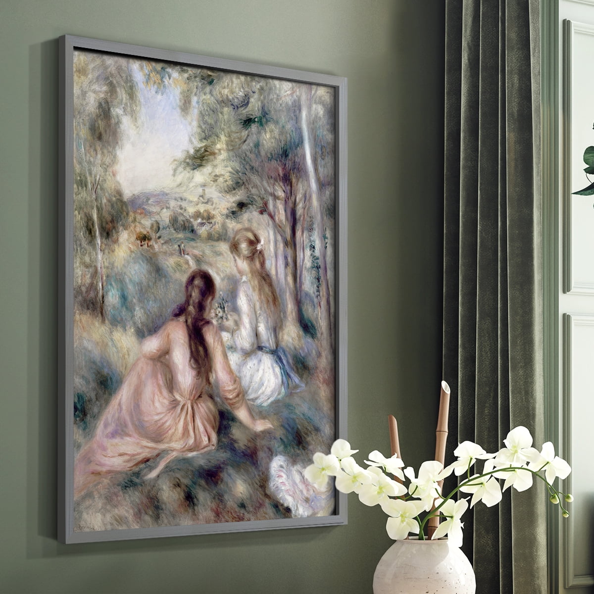 In The Meadow in Gray Solid Wood 16 x 20 Framed Print