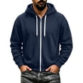 thumbnail image 5 of Mens Sweatshirt Zeliretfy Men's Windbreakers Casual Jacket Loose Solid Color Outdoor Long Sleeved Hooded Casual Jacket Windbreaker Front-Zip Jacket, 5 of 6