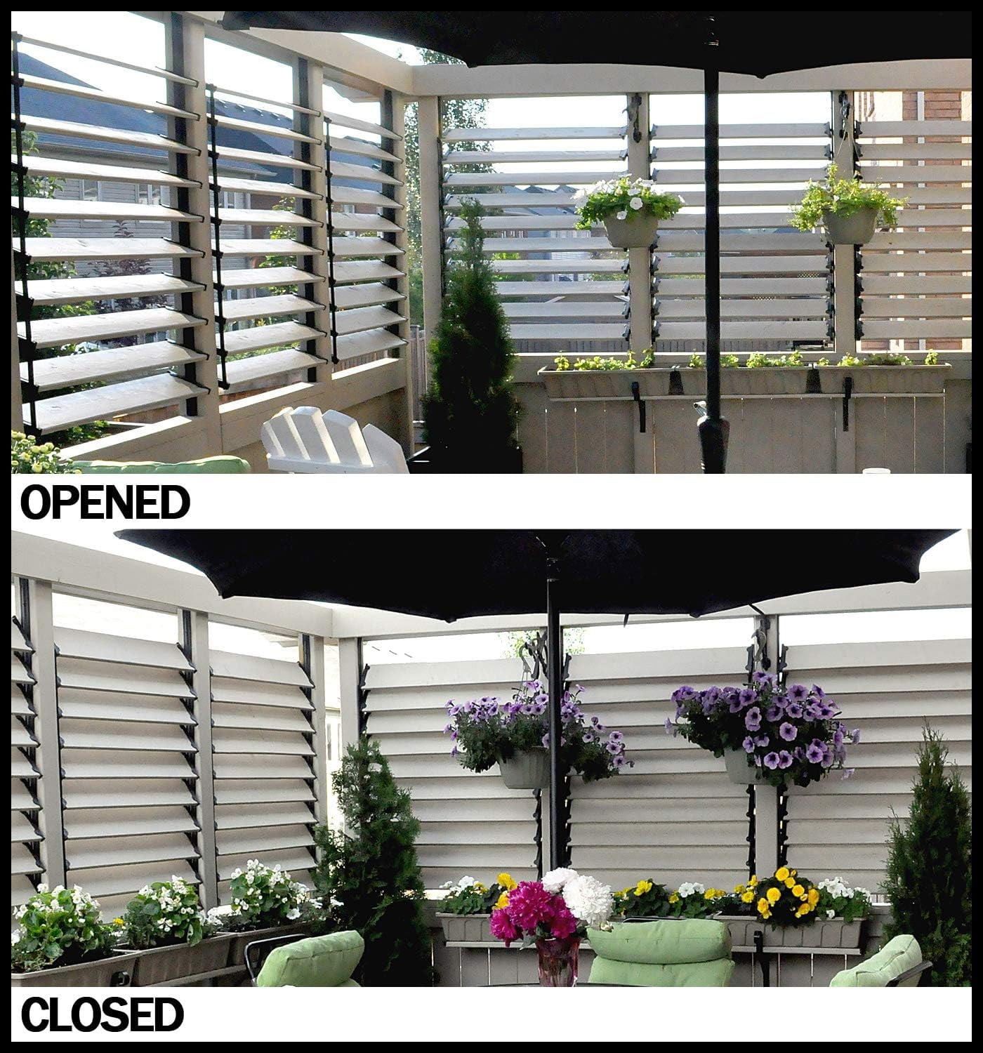 Flex-Fence, Decorative Versa Fence Louver System, Perfect for Gardens, Patios and Outdoor Spaces, Indoor and Outdoor Use, 4 pack
