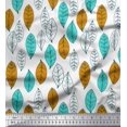thumbnail image 1 of Soimoi Polyester Crepe Fabric Leaves Block Print Fabric by Yard 52 Inch Wide, 1 of 5