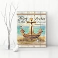 thumbnail image 3 of Anchor Cross Wall Art Christian Pictures Wall Decor Beach Nautical Coastal Painting Bible Verse Wall Art for Bedroom Bathroom Living Room Scripture Artwork Framed 12"x16", 3 of 6
