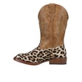 thumbnail image 3 of Roper Girls Glitter Leopard Square Toe Cowboy Mid Calf Boots, 3 of 5