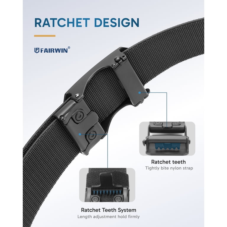 Fairwin Nylon Ratchet Golf Belt for Men, Black photo 3