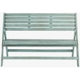 thumbnail image 2 of SAFAVIEH Luca Indoor/Outdoor Urban Acacia Folding Bench, Beach House Blue, 2 of 5