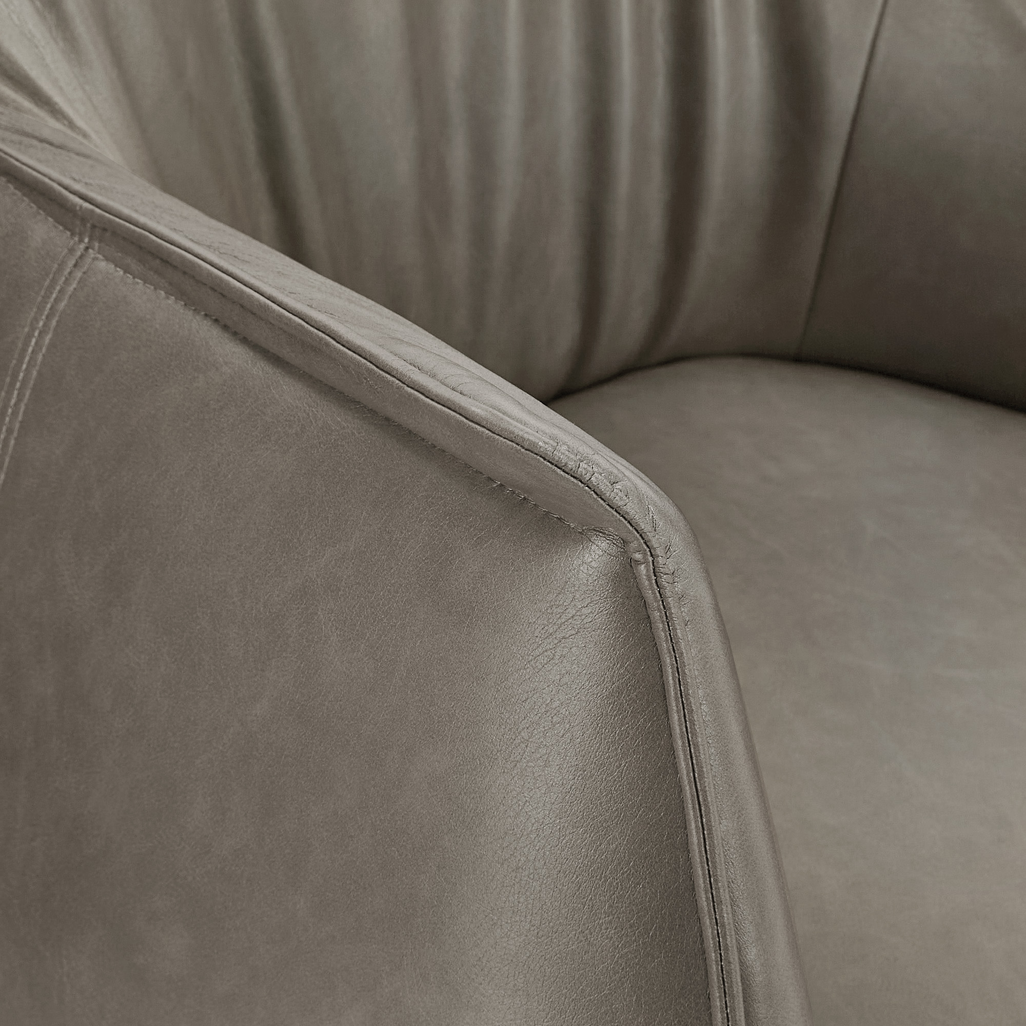Weston Home Eindhoven Faux Leather Barrel Accent Chair, Grey