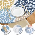thumbnail image 4 of 44Inch Decorative Boho Tablecloth with Floral Motifs, Round Elastic Fitted Cover for 38"-42" Tables, Spill Resistant Indoor Outdoor, 4 of 7