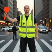 G & F Reflective Vest Safety Vest High Visibility with Reflective Strips ANSI Class 2, XL Yellow