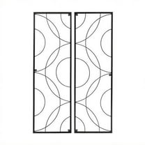Achla Designs Traditional Corona Decorative Garden Trellis of 2 Pieces, 42 Inch Tall, Black Powder Coat Finish