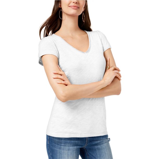 Camiseta básica de Manga corta INC blanca grande