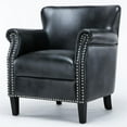 thumbnail image 2 of Home Square Faux Leather Club Accent Chair in Charcoal - Set of 2, 2 of 10