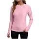 thumbnail image 2 of Craaazy Women's Solid Color Relaxed Fit Athletic Long Sleeve Shirt, Lightweight Sun Protective Top, Slim Fit with Thumb Holes for Workout Gifts, 2 of 7