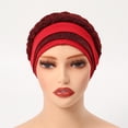 thumbnail image 3 of Milk Silk Hair Band Scarf Concealing Hair Wrap Double Color Hijab Cap, Red, 3 of 3