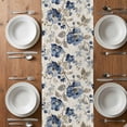 thumbnail image 4 of Blue Gray Spring Floral Short Table Runner 36 Inches Long, Vintage Botanical Cotton Linen Table Runners Dresser Scarves, Fabric Tabletop Scarf Furniture Cover for Home Dinner Party Decor 13"x36", 4 of 8