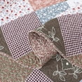 thumbnail image 4 of Nordmiex 3-Piece Microfiber Quilt Sets Floral Patchwork Bedspreads Reversible Coverlet Sets (King, Coffee), 4 of 7