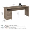 thumbnail image 2 of Cabot 72W Computer Desk with Drawers in Ash Gray - Engineered Wood, 2 of 9