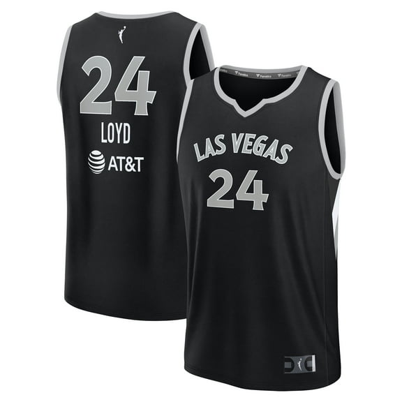 Unisex Fanatics Jewell Loyd Black Las Vegas Aces Explorer Edition Fast Break Replica Jersey