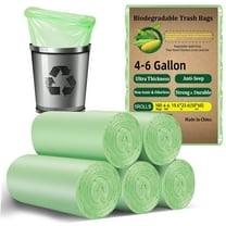 Cshidworld 100 Count Biodegradable Trash Bags 4-6 Gallon, Green Small 4 Gallon Garbage Bags, Durable & Easy-Tear Design, Perfect for Home & Office Use