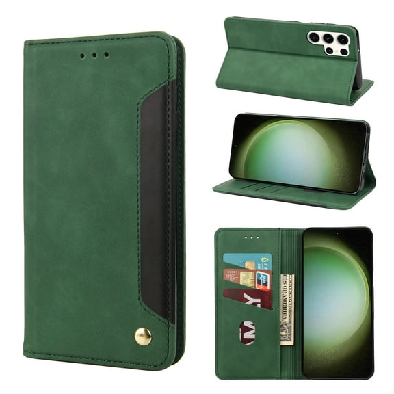 Mantto Case for Samsung Galaxy S21 Ultra, Vintage PU Leather Wallet Case RFID Blocking Card Slots Flip Kickstand Magnetic Closure Shockproof Folio Book Case Cover for Samsung Galaxy S21 Ultra,Green