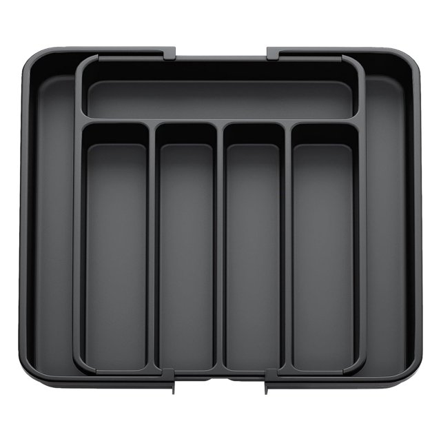 HBFAGFB Boîte de Rangement Extensible Plateau Télescopique Portable Adapté pour Garde-Manger Armoire Cuisine Noir